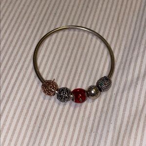 Pandora silver bracelet with charms